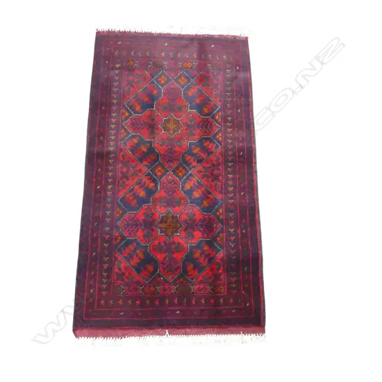 HAND KNOTTED WOOL PILE ANDKHOY RUG 1055x550mm