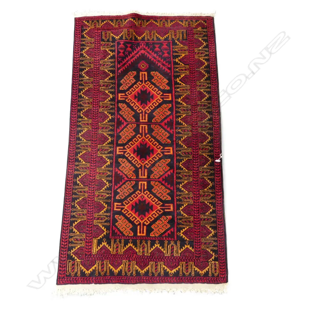 HAND KNOTTED ALL WOOL BALOCHI RUG 1540x870mm Image 1++