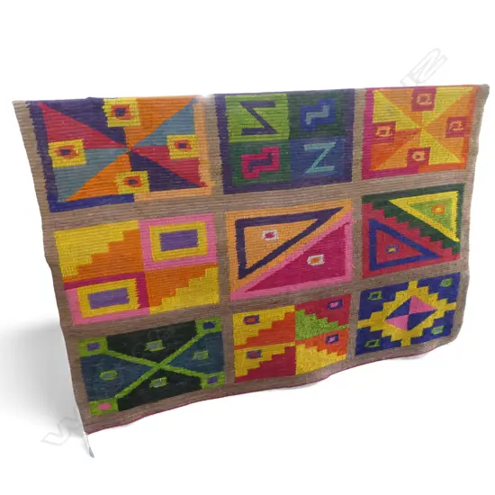 PERUVIAN HAND WOVEN WOOL RUG / WALL HANGING 1350x1850mm