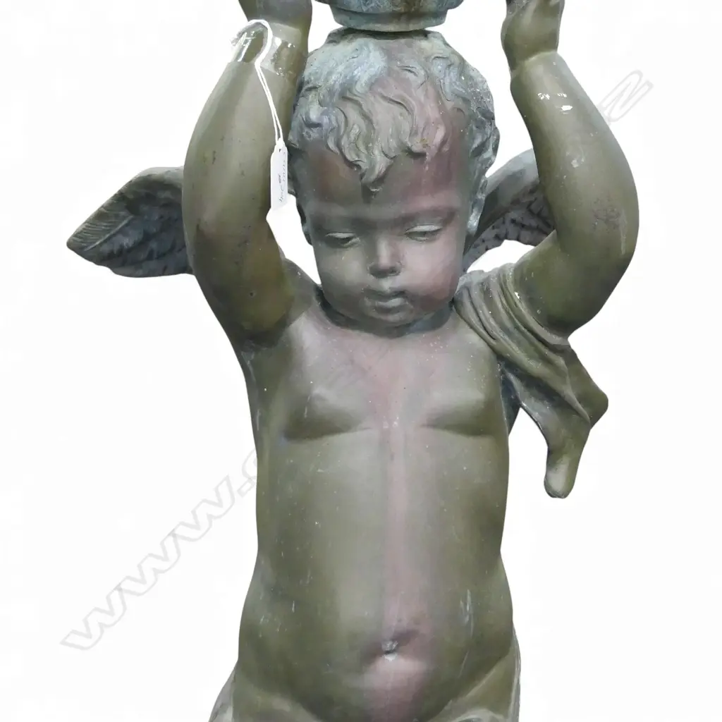 A BRONZE SCULPTURE OF CUPID HOLDING A VESSEL 1260mm (H) Image 1++