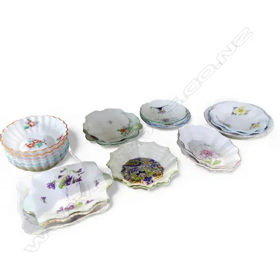 COLLECTION OF 20 SHELLEY CHINA BUTTER & JAM DISHES MIXED PATS
