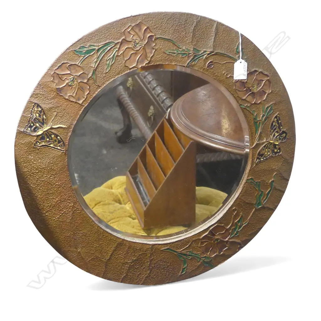 ART NOUVEAU STYLE CIRCULAR MIRROR Dia.525mm Image 1++