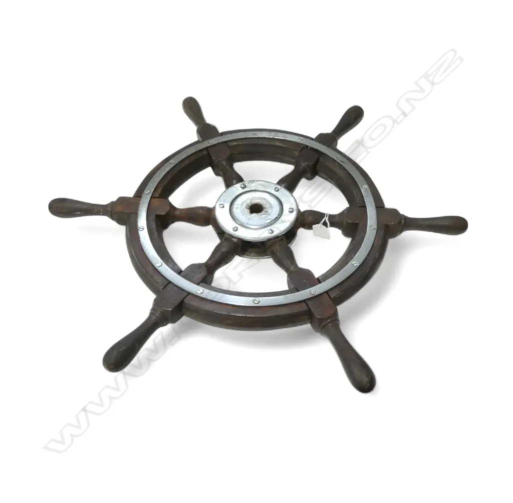 VINTAGE HARDWOOD SHIPS WHEEL Dia.600mm Image 1++