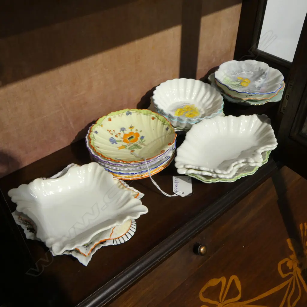 COLLECTION OF 20 SHELLEY CHINA BUTTER & JAM DISHES MIXED PATS Image 1++