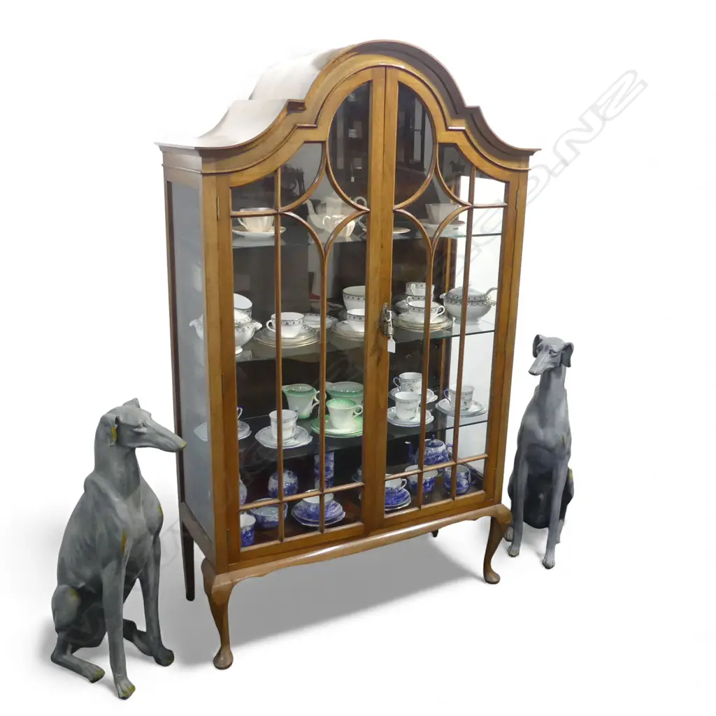 MAHOGANY CHINA CABINET 960x375x1600mm Image 1++