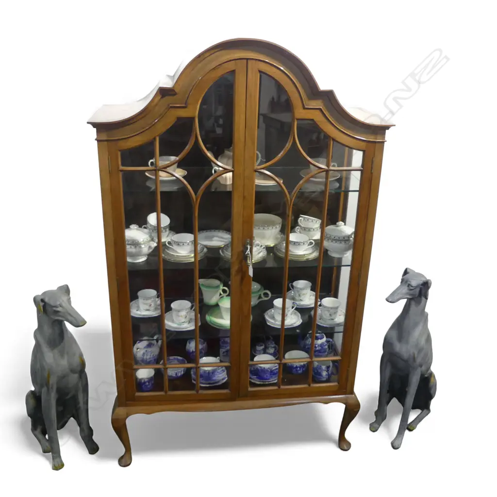MAHOGANY CHINA CABINET 960x375x1600mm Image 1++