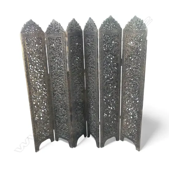 ORIENTAL CARVED WOODEN 6 PANEL SCREEN 1750x350mm each