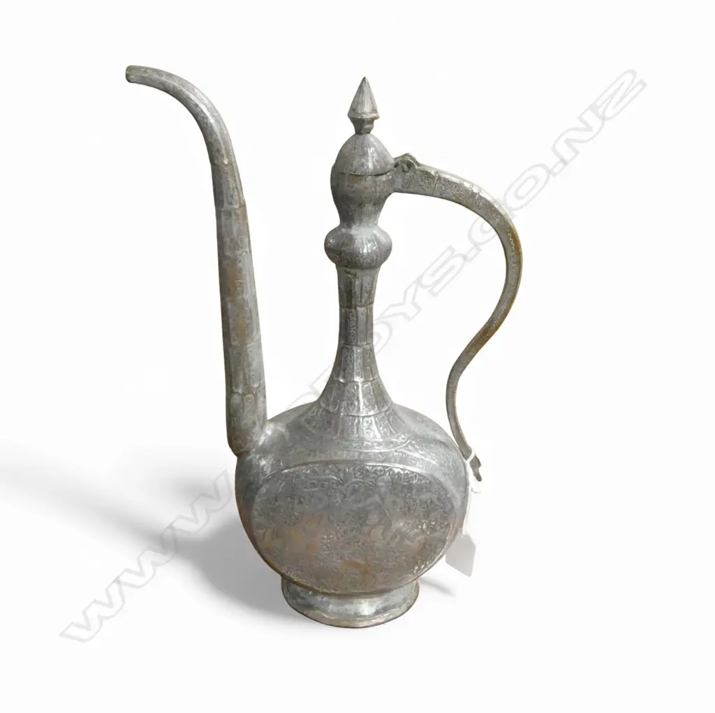 ANTIQUE ENGRAVED PERSIAN COPPER COFFEE POT H390MM Image 1++