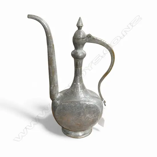ANTIQUE ENGRAVED PERSIAN COPPER COFFEE POT H390MM