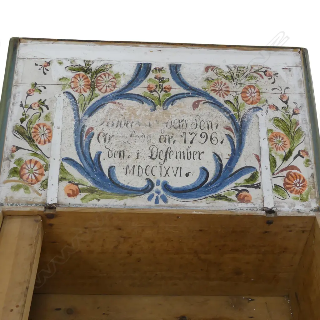 1796 SWEDISH MARRIAGE CHEST EX NINA HARTMANN ANTIQUES 950x560x420mm + COPY OF HER BOOK Image 1++