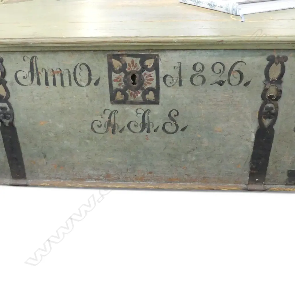 1796 SWEDISH MARRIAGE CHEST EX NINA HARTMANN ANTIQUES 950x560x420mm + COPY OF HER BOOK Image 1++