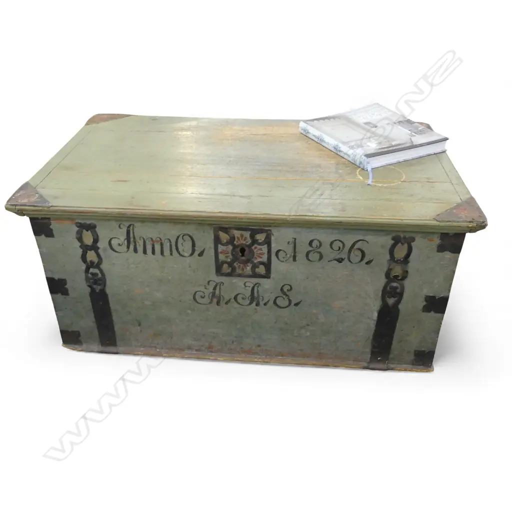 1796 SWEDISH MARRIAGE CHEST EX NINA HARTMANN ANTIQUES 950x560x420mm + COPY OF HER BOOK Image 1++