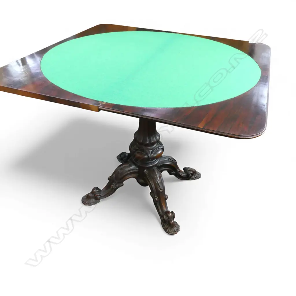 **RTV** VICTORIAN ROSEWOOD CARD TABLE 910x460x745mm Image 1++