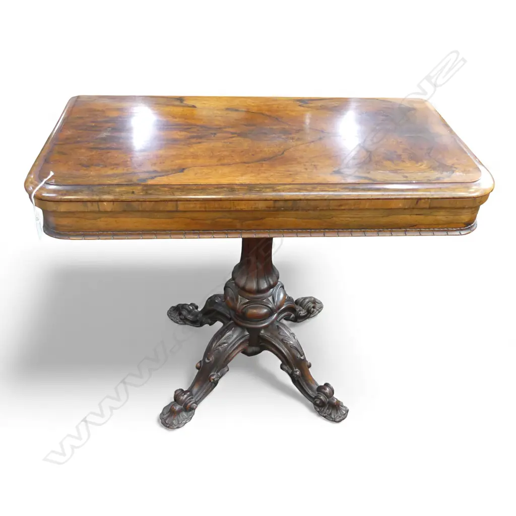 **RTV** VICTORIAN ROSEWOOD CARD TABLE 910x460x745mm Image 1++
