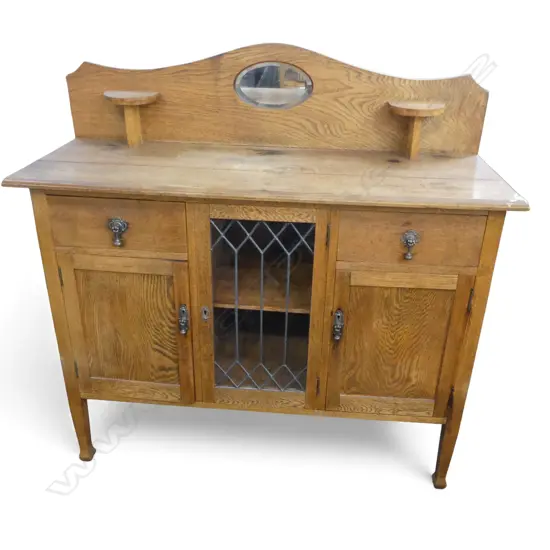 1920s OAK SIDEBOARD 1230x445x1225mm SPLIT TO TOP