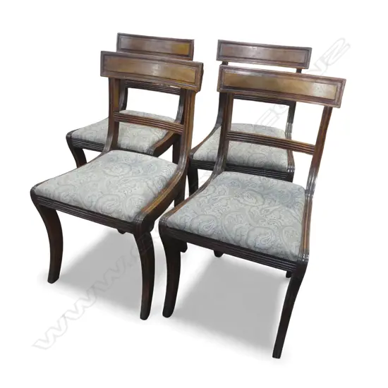 5 ANTIQUE BLADE BACK MAHOGANY DINING CHAIRS