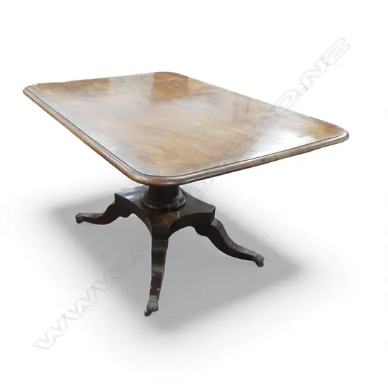 ANTIQUE REGENCY MAHOGANY PEDESTAL DINING TABLE 1310x900x710mm