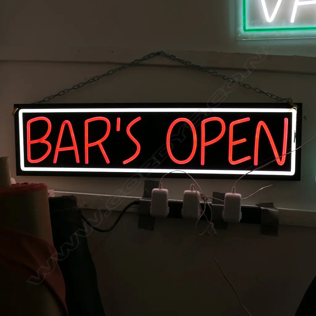 NEON 'BAR'S OPEN SIGN 845x220mm Image 1++