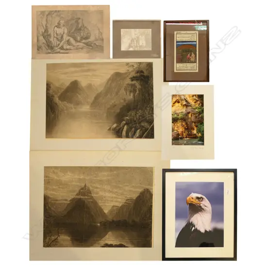 7 ASST. WORKS Incl. 2 PHOTOGRAPHS by SALLY PHIPPS CORNBY, MUGHAL SCHOOL, COLONIAL PHOTOGRAPH, etc