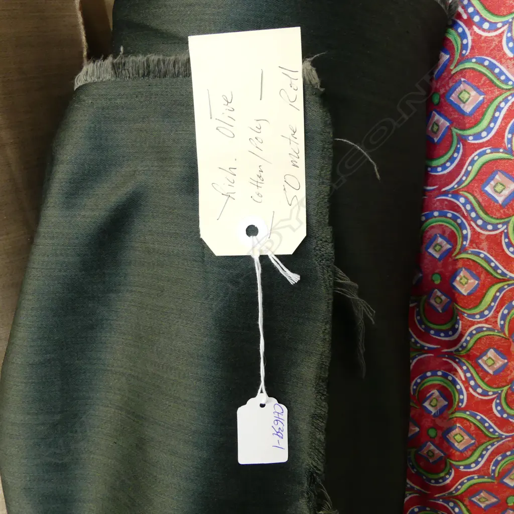 FABRIC BOLT; RICH OLIVE, COTTON POLY, 50M Image 1++