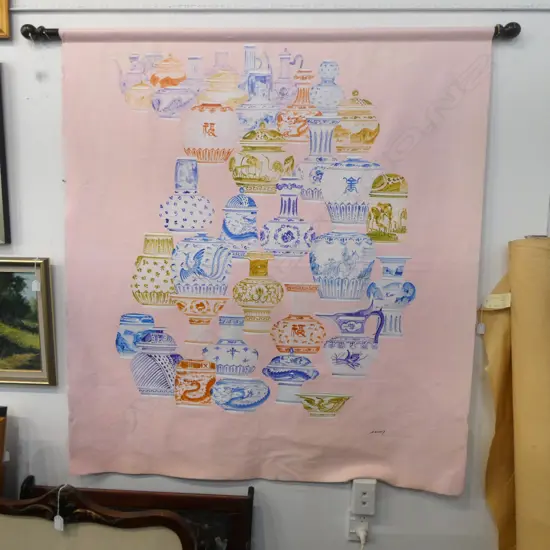 PAINTING ON CANVAS OF ORIENTAL VASES 1495x1360mm