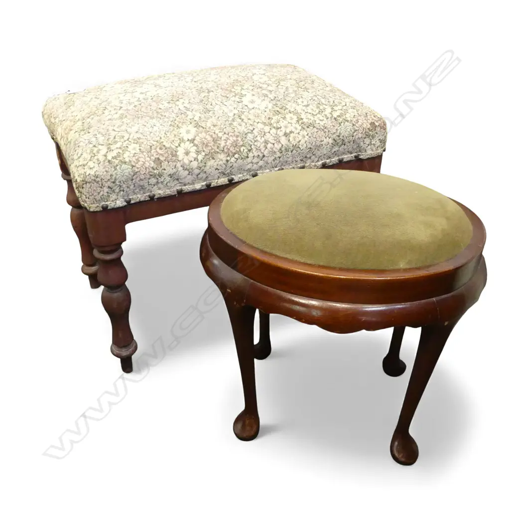 2 UPHOLSTERED STOOLS W.620mm Image 1++