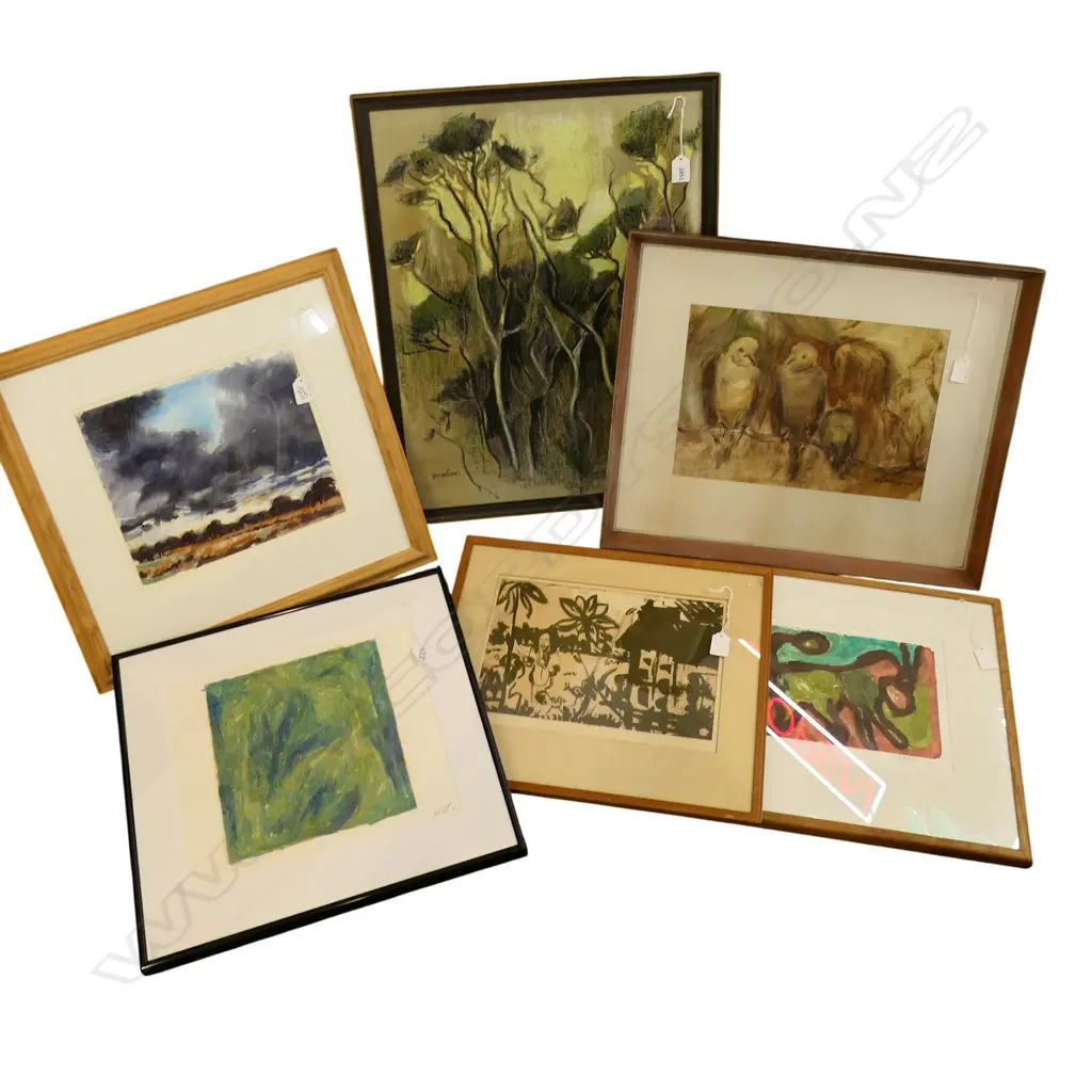 6  ASST. FRAMED WORKS Incl.KRISTIAN LOMATH, SYLVIA LOMENS etc 580x430mm Image 1++