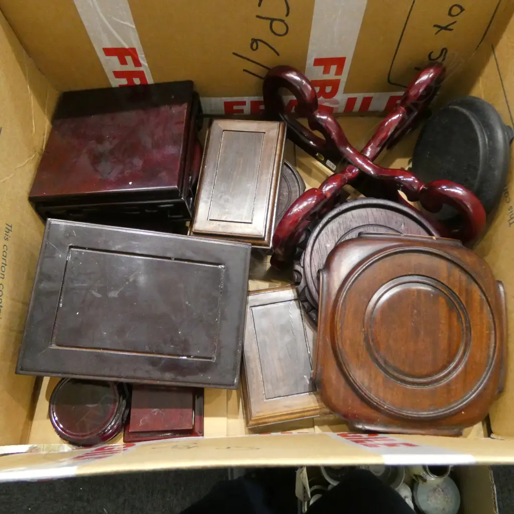 COLLECTION OF 18 MIXED CHINESE WOODEN STANDS Image 1++