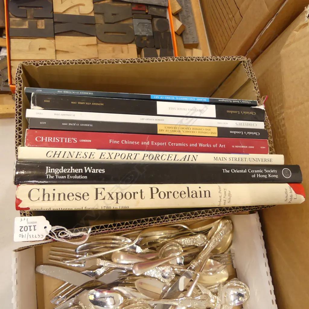 3 REFERENCE BOOKS ON ORIENTAL ARTS & 5 CHRISTIES CATALOGUES Image 1++