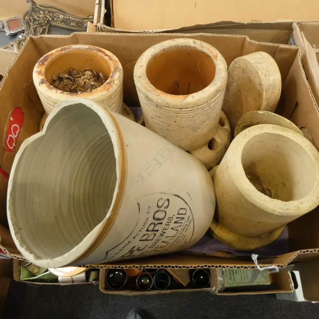 ASST. CRUM STONEWARE FITTINGS/PIPES etc + HALF SHARPE BROS CROCK all faults Image 1++