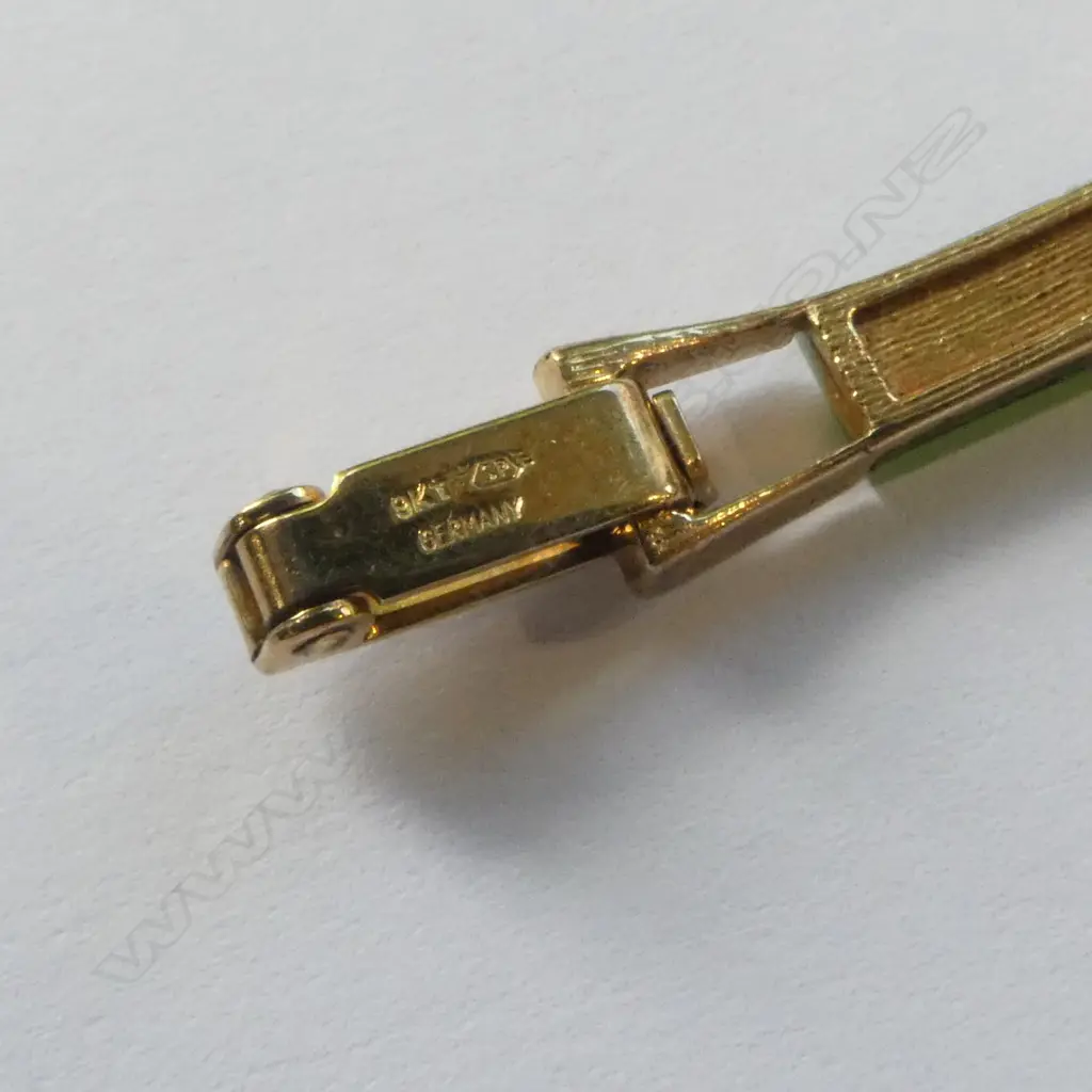 9ct GOLD & POUNAMU BRACELET marked 'SP GERMANY' 13.58gms Image 1++