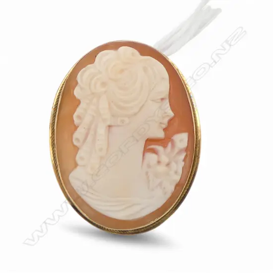 14ct GOLD FRAMED CAMEO PENDANT BROOCH, 4gms, valuation