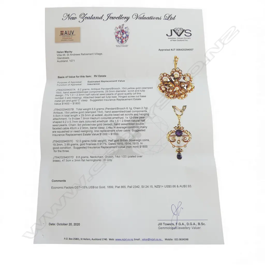 ANTIQUE 15CT SEED PEARL PENDANT BROOCH, 29mm dia, 8.2gms Image 1++