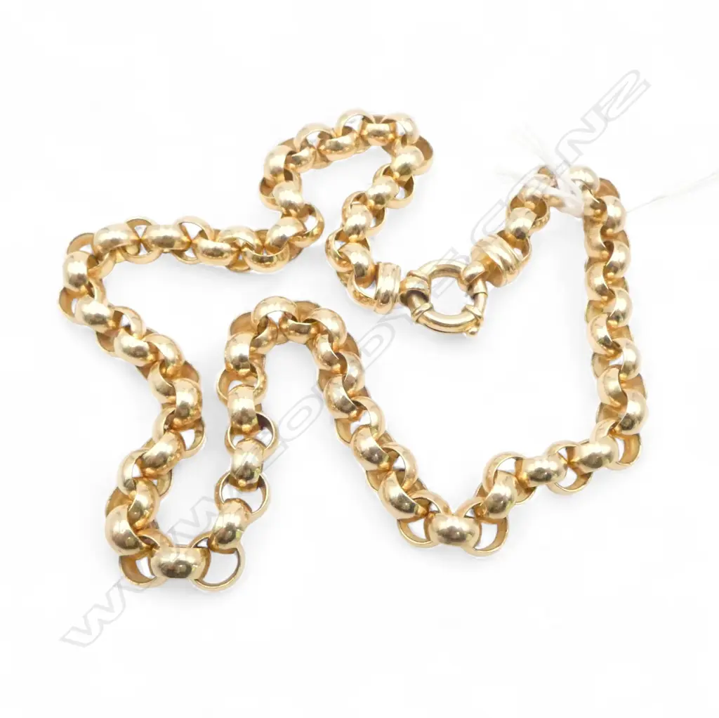 9ct GOLD BELCHER LINK CHAIN 48.16gms L.450mm Image 1++
