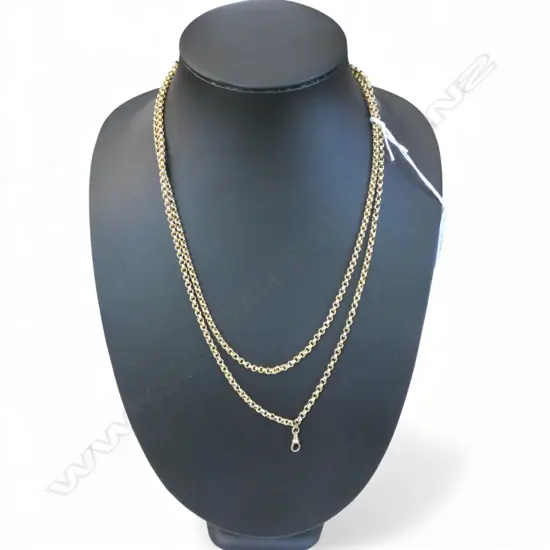 18CT GOLD ANTIQUE MUFF CHAIN 24.87gms