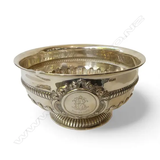 LG STG SILVER BOWL MAPPIN & WEBB SHEFFIELD 1905 H.135mm, 260mm dia 856gms
