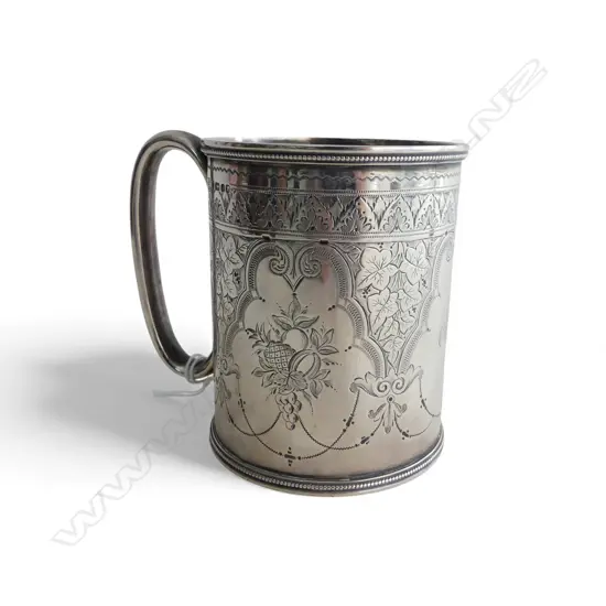 STG SILVER MUG, SHEFFIELD 1876 H.90mm, 169gms