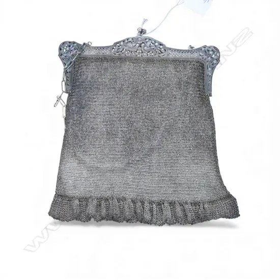 STERLING SILVER PURSE 245x200mm, 318gms