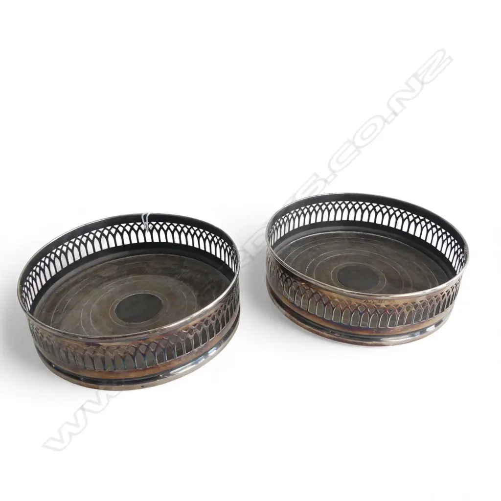 PR STG SILVER WINE COASTERS, B'HAM 1971 140mm Image 1++