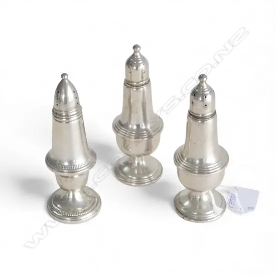 3 STG SILVER CASTERS weighted base 398gms TW
