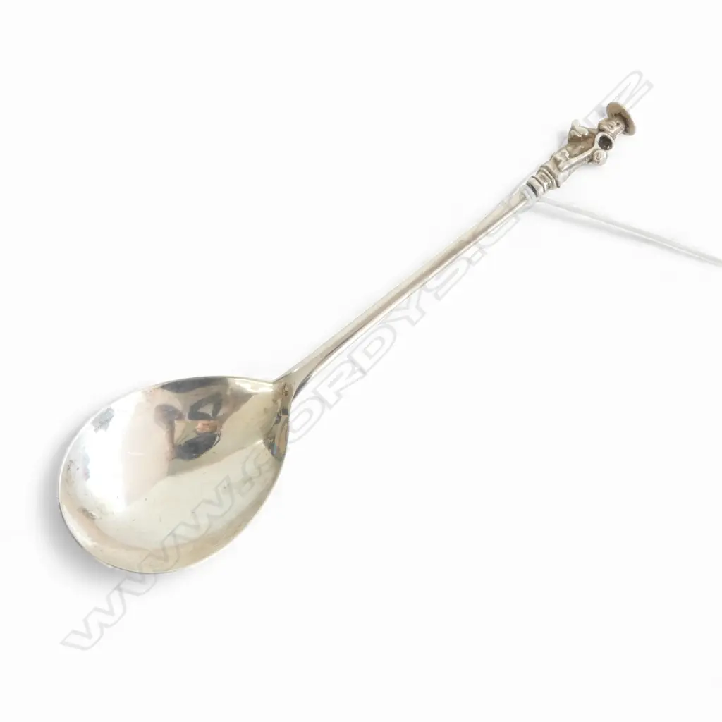 ANTIQUE George II EARLY SILVER APOSTLE SPOON London 1736. 43.5gms Image 1++