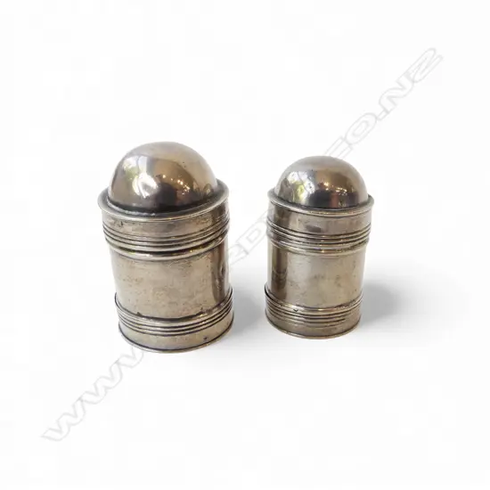 2 STG SILVER NUTMEG GRATERS; JOHN THORNTON B'HAM 1796 &1798 H.35mm