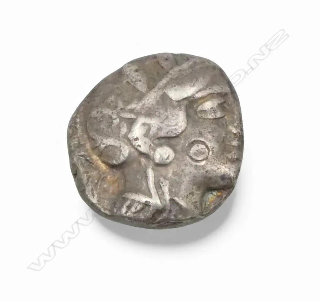 ANCIENT SILVER COIN; ATHENS TETRADRACHM  5thC B.C. 20x25mm Image 1++