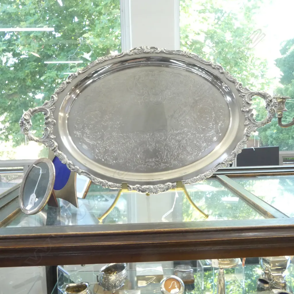 LG SILVER PLATE OVAL TRAY W.730mm Image 1++