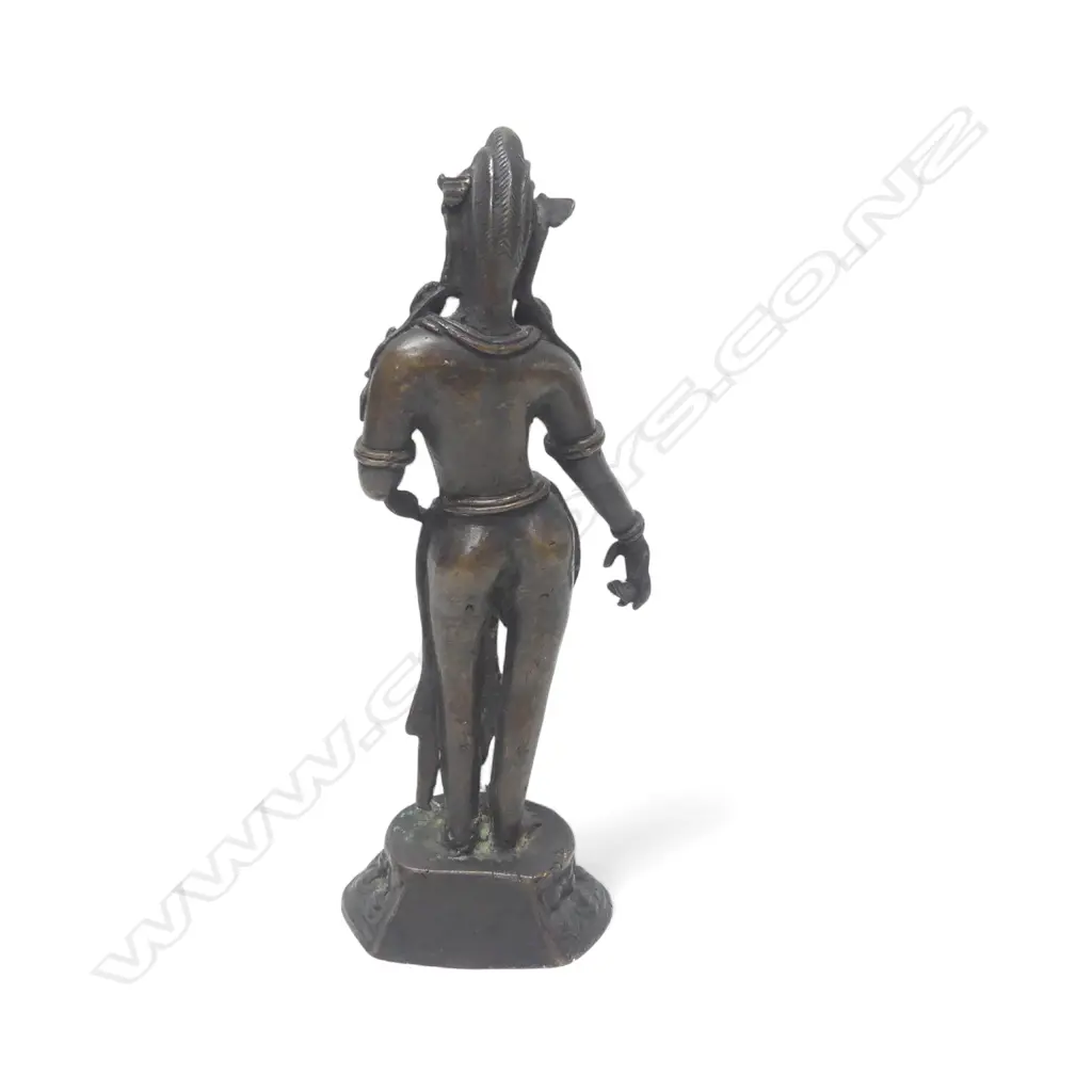 ANTIQUE BRONZE INDIAN GODDESS FIGURE H220MM Image 1++