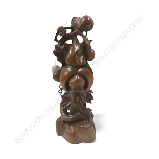 CHINESE CARVED HARDWOOD GOD FIGURE SHAO-LAO H340MM