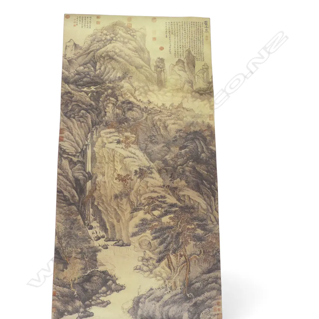 CHINESE SCROLL MOUNTAIN SCENE L1680 W550MM Image 1++