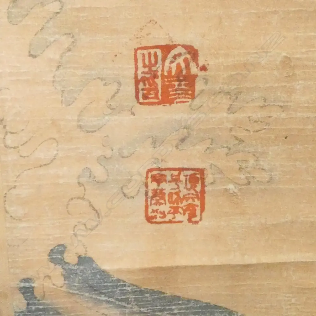 SIGNED ORIENTAL SCROLL GODDESS & DRAGON  L1870 W770MM Image 1++