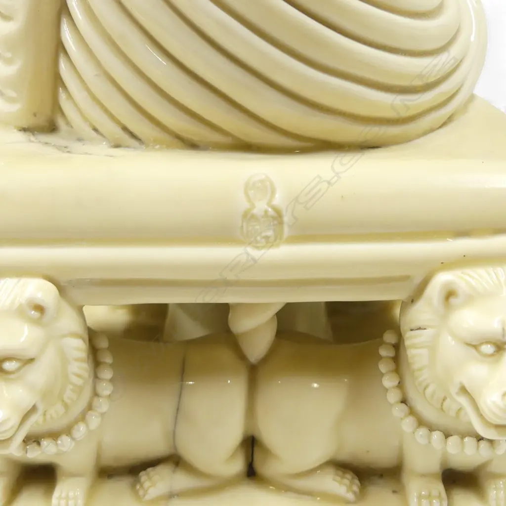 ANTIQUE BLANC DE CHINE KUANYIN SEATED FIGURE H420MM FAULTS TO BASE Image 1++