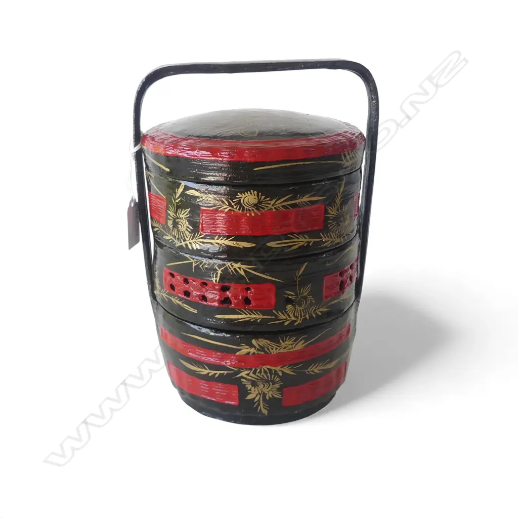3 TIER LACQUER FOOD BASKET H.250mm Image 1++